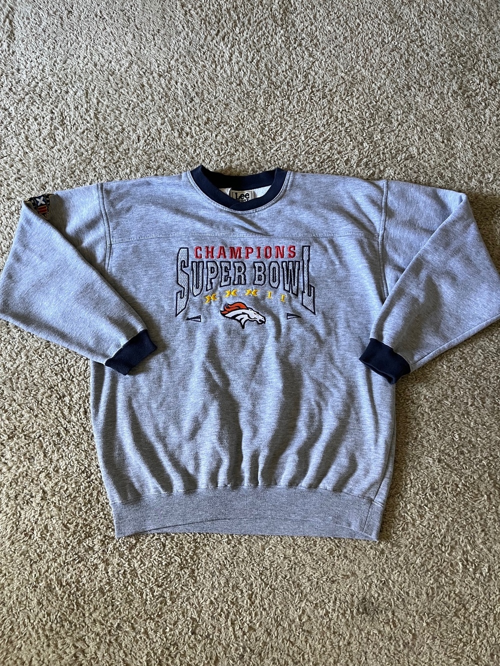 Lee Denver Broncos VTG Gray Crewneck Sweatshirt L